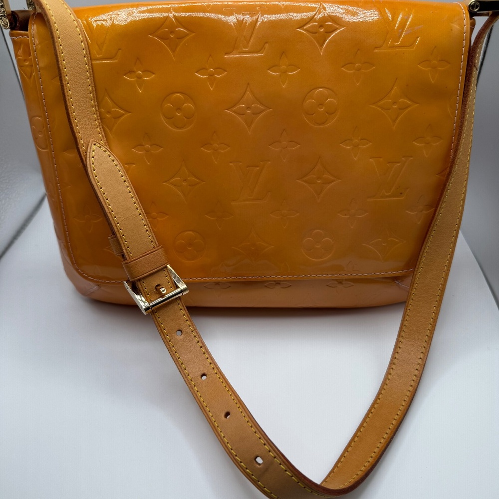 Louis Vuitton Yellow Thompson Patent Vernis Shoulder Bag